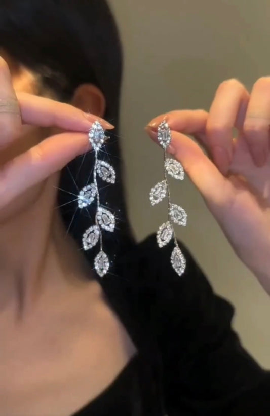 Leafy Diamond Vine Earrings